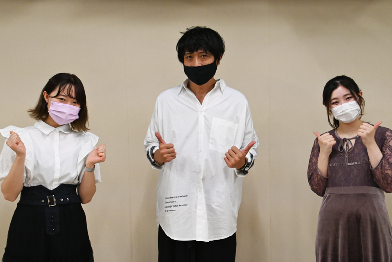 高橋さんとMCを担当した在校生と