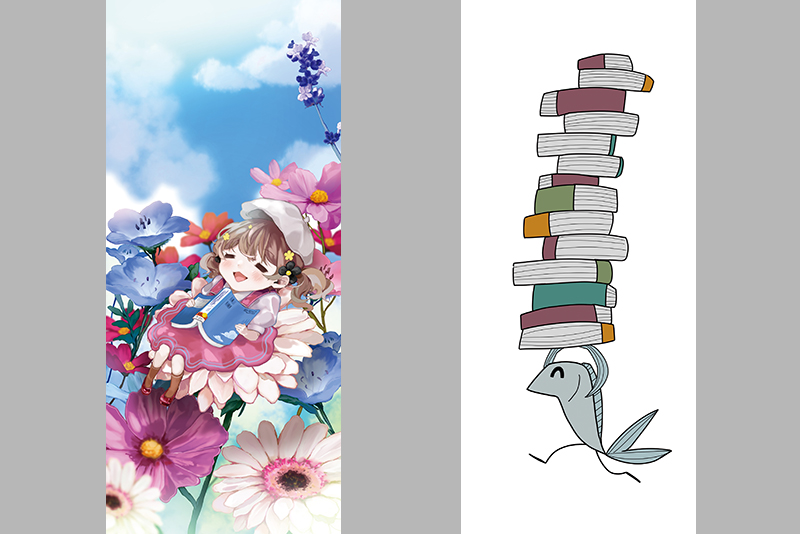 入賞2作品。左:田村さんの作品、右:上野さんの作品