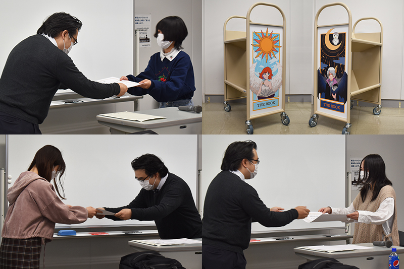 (株)伊藤伊の商品企画・開発部 齊木様より賞状の授与。