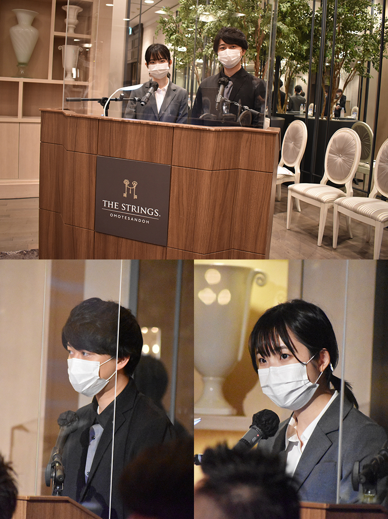 司会を担当したアナウンス科2年生の林 璃々香さんと上島優輝さん