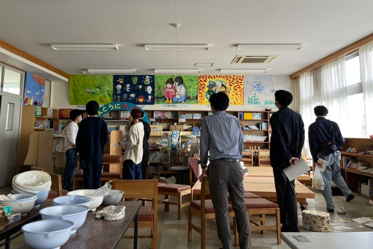 双葉北小学校でのシナリオハンティングの様子