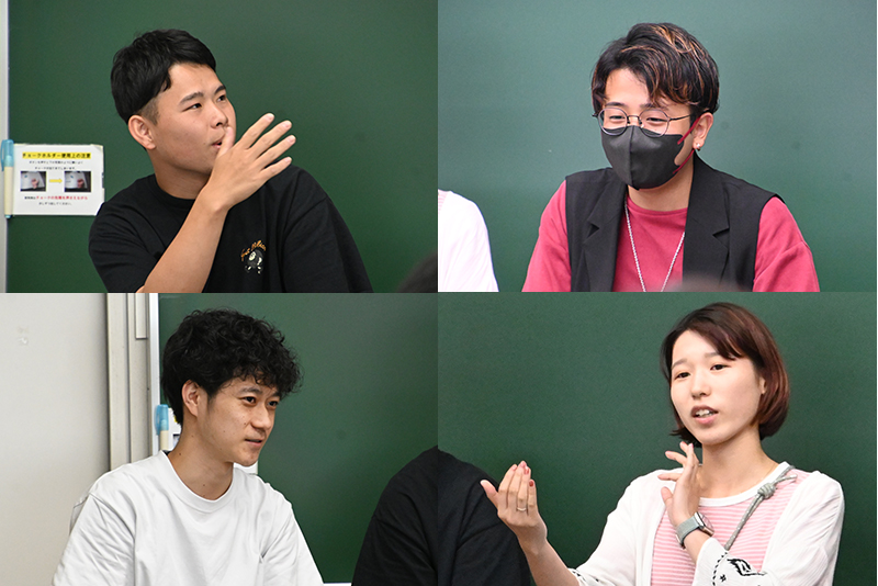(左上)佐藤海斗さん、(右上)岡本龍威さん、(左下)橋本航さん、(右下)後藤沙月さん