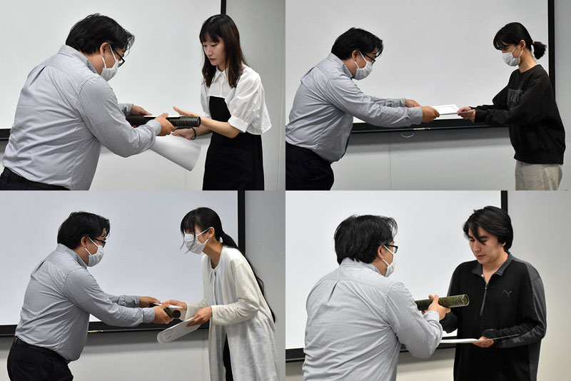 賞金と賞状が授与されました