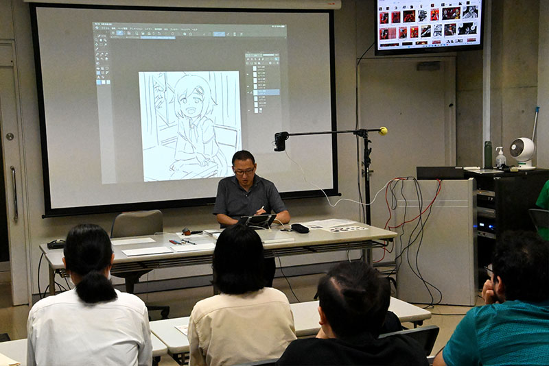 キャラクターデザイン・総作画監督・アニメーターの丸藤広貴さんを迎えた講座を実施しました。