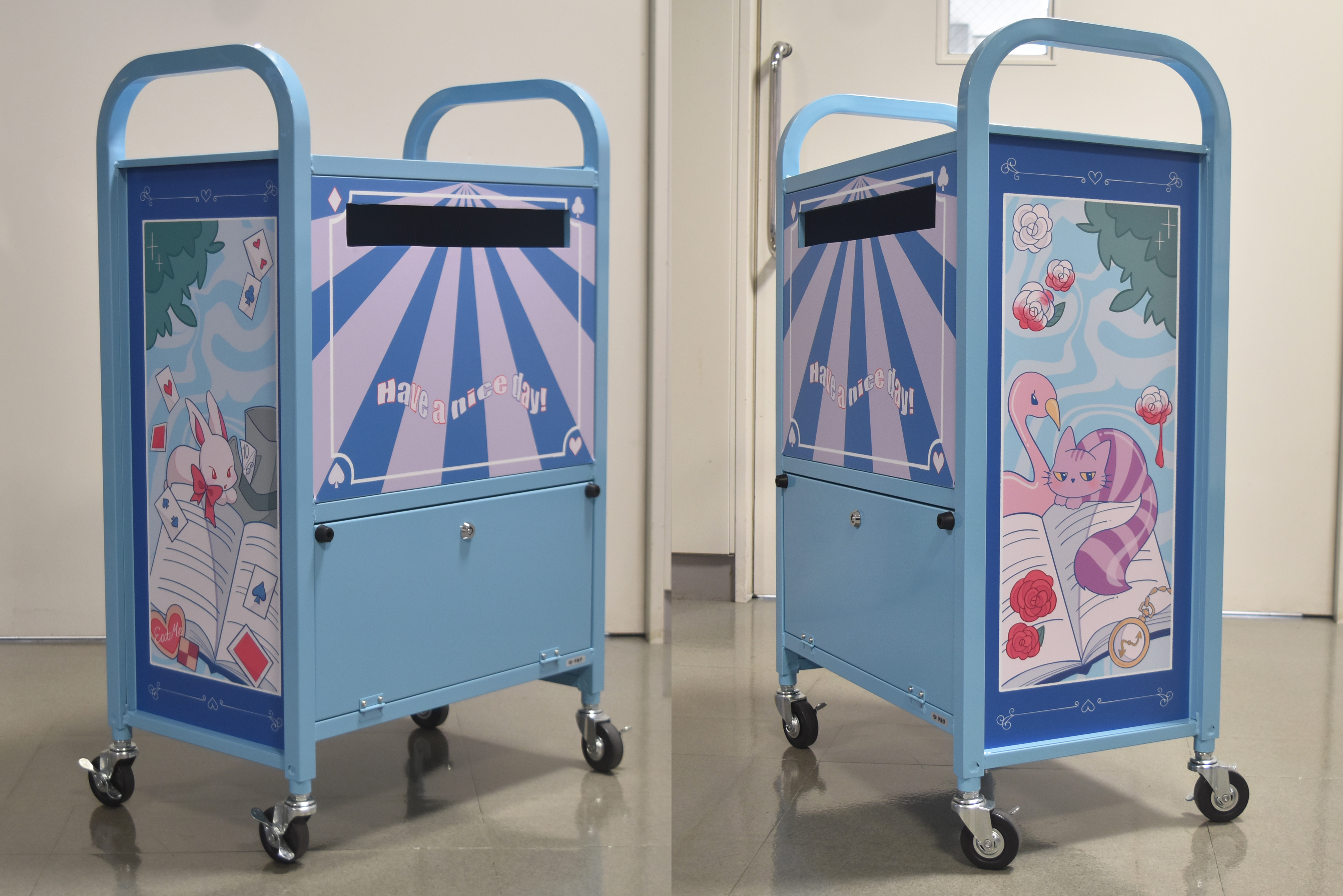 最優秀賞を獲得した佐藤さんの作品はブックトラックに!