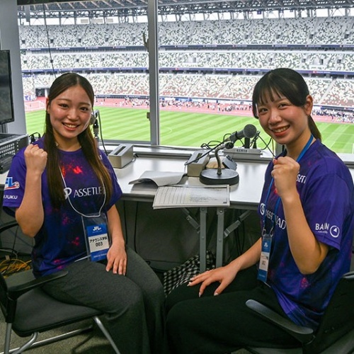 『JFL 第5節 クリアソン新宿 vs 沖縄SV』＠MUFGスタジアム（国立競技場）で在校生が場内アナウンスを担当！