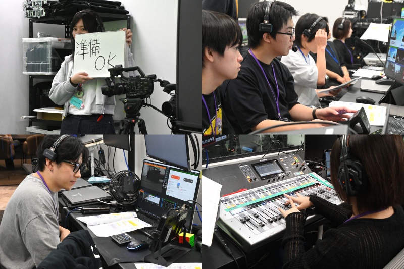 企画・運営から映像、音響、配信、MC、実況・解説、プレイヤーまで、すべてを学生たちが担当。