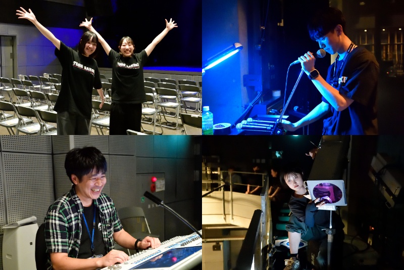 <p>音響スタッフのほか、客席案内や照明を在校生＆職員が担当</p>